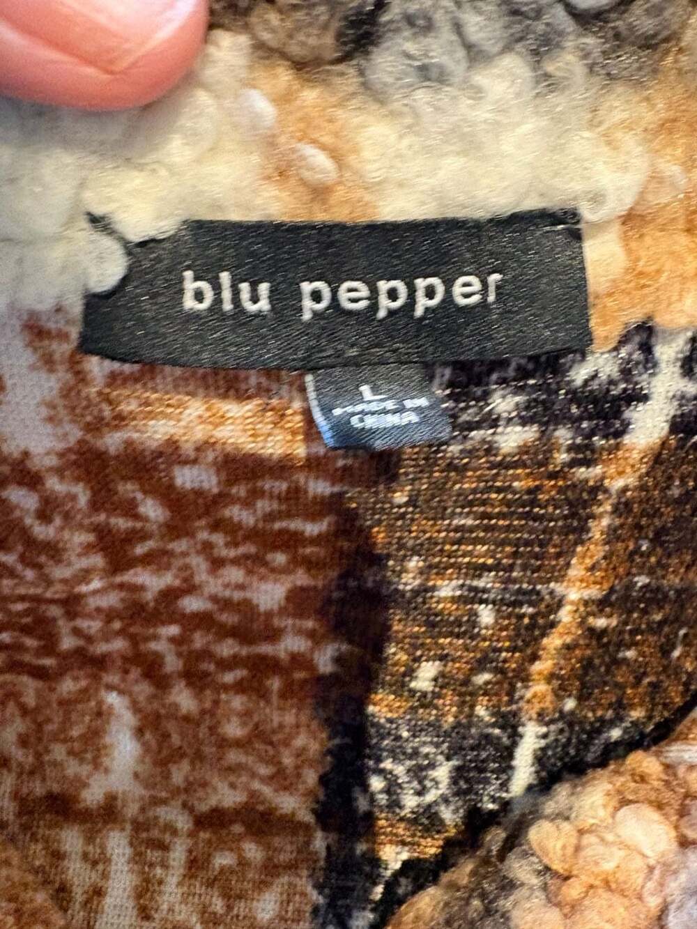 Blu Pepper Brown and Black Plaid Sherpa Button Down Shacket - Picture 2 of 2